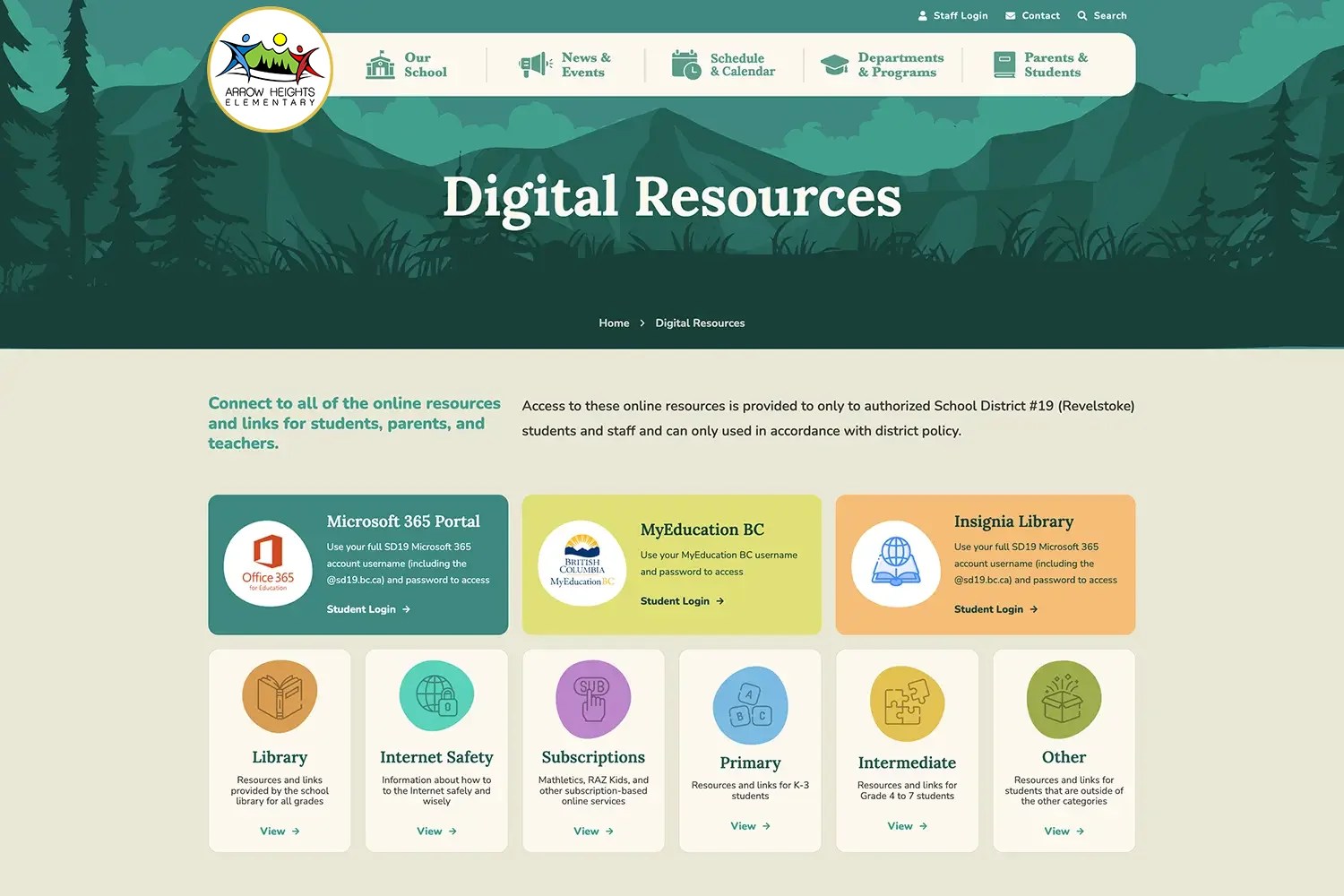 New Digital Resources Library Arrow Heights Elementary School
