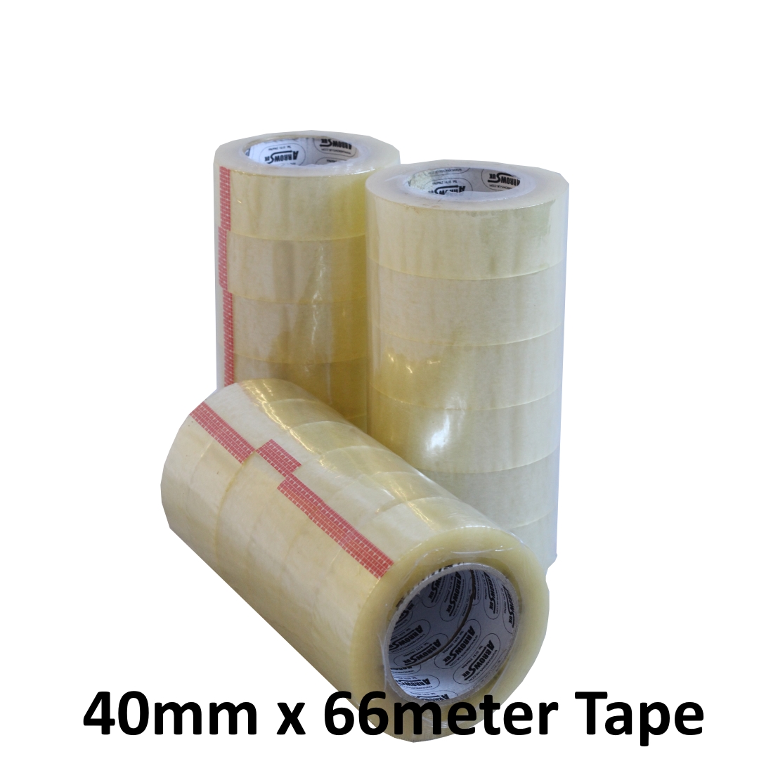 CLEAR STRONG PARCEL PACKING TAPE 40mm X 66m LONG LENGTH ArrowsUK