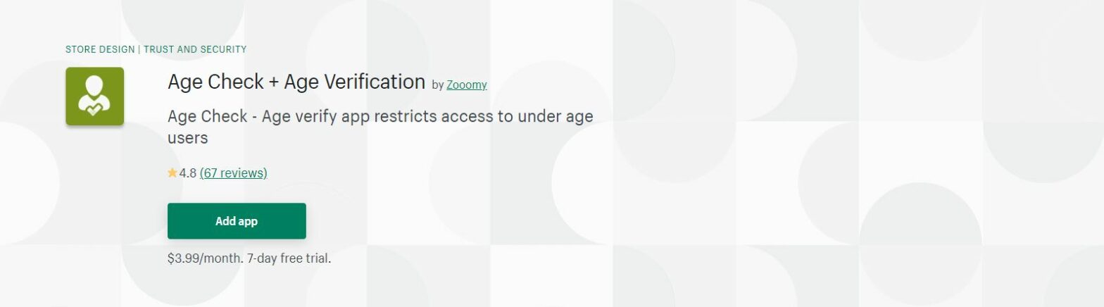 Product Specific Age Verifier Age Restriction Shopify