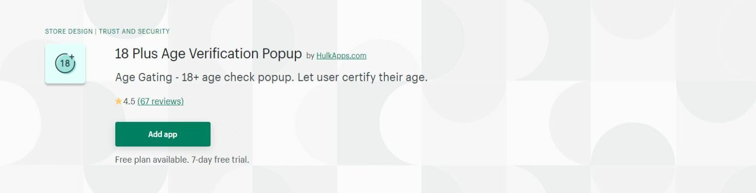 Site access Add age verification to your online store Shopify