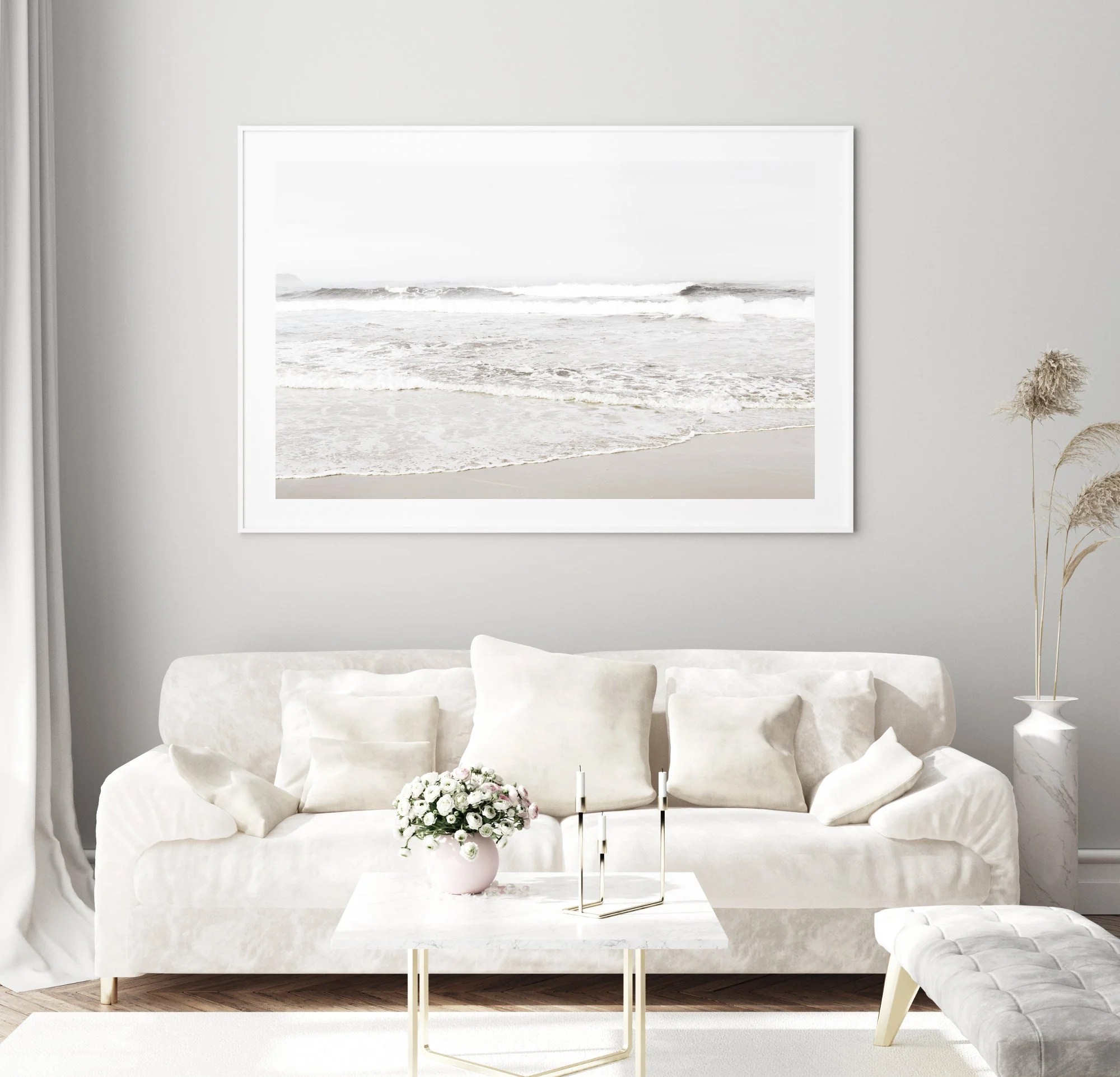 Beach Wall Art Neutral Coastal Artworks Canvas Wall Art ARRTOPIA