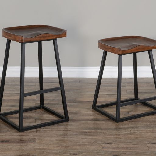 Barstool, Wood Seat w/Metal Leg Frame ARS Billiards