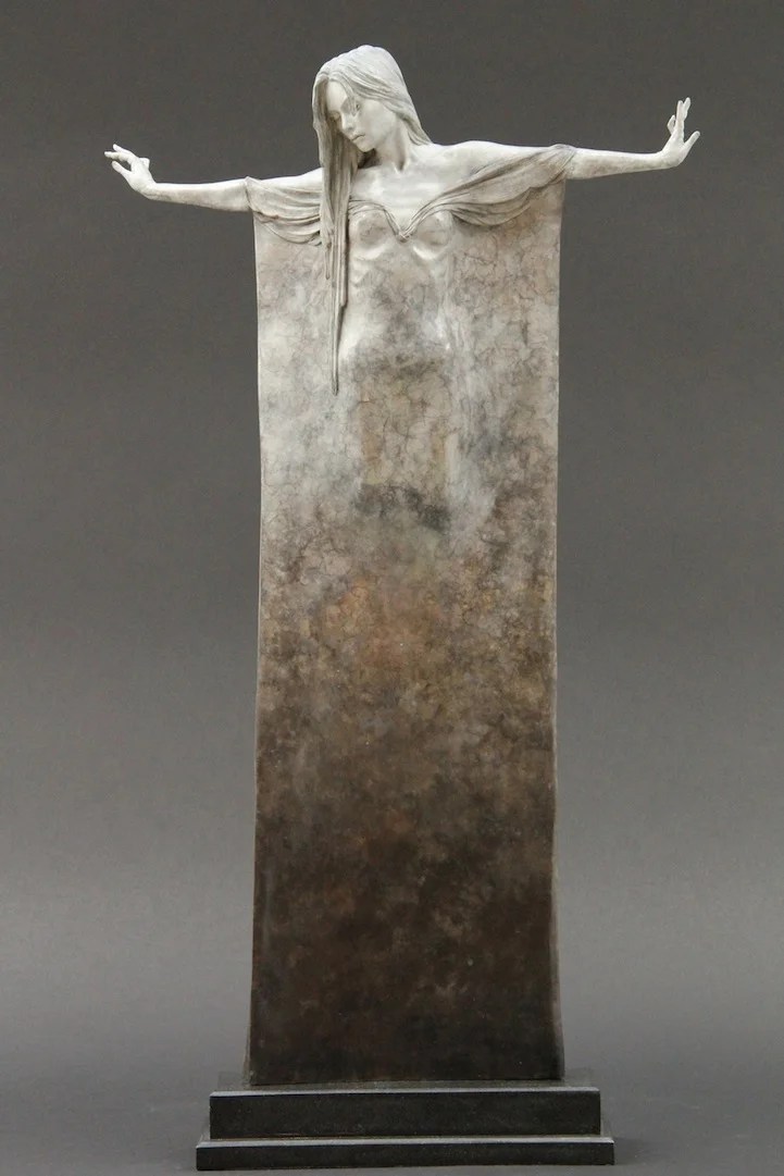 Oxidized Bronze Sculptures of Elongated Women by Michael James Talbot