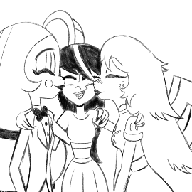 (Commission) Charlie and Emily kiss Christina by eagc1995 on Newgrounds