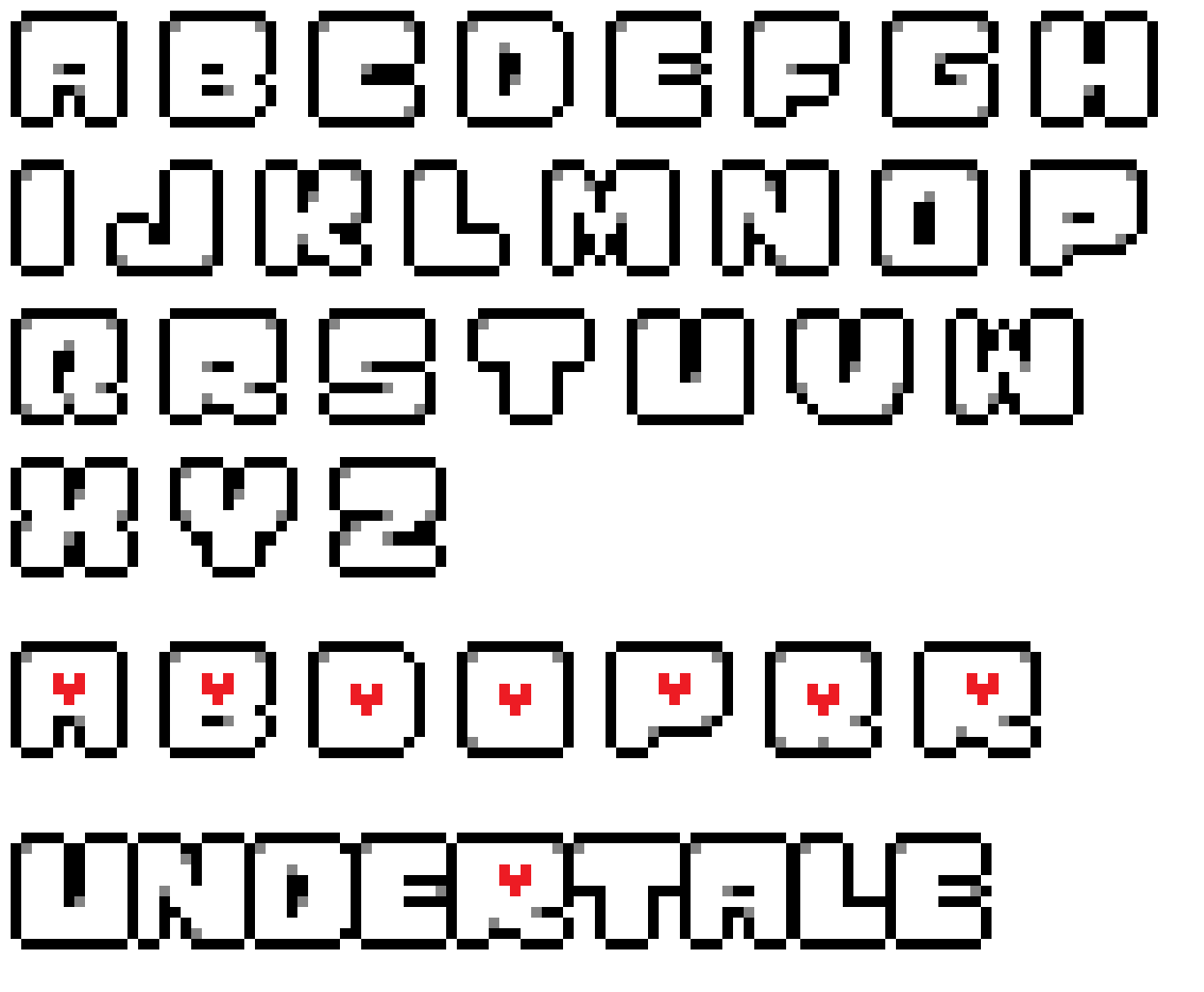 Editing Undertale Letters Free online pixel art drawing tool Pixilart