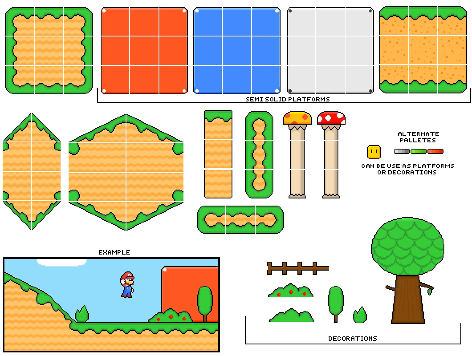 Pixilart Mushroom Kingdom tiles by AstroPuff