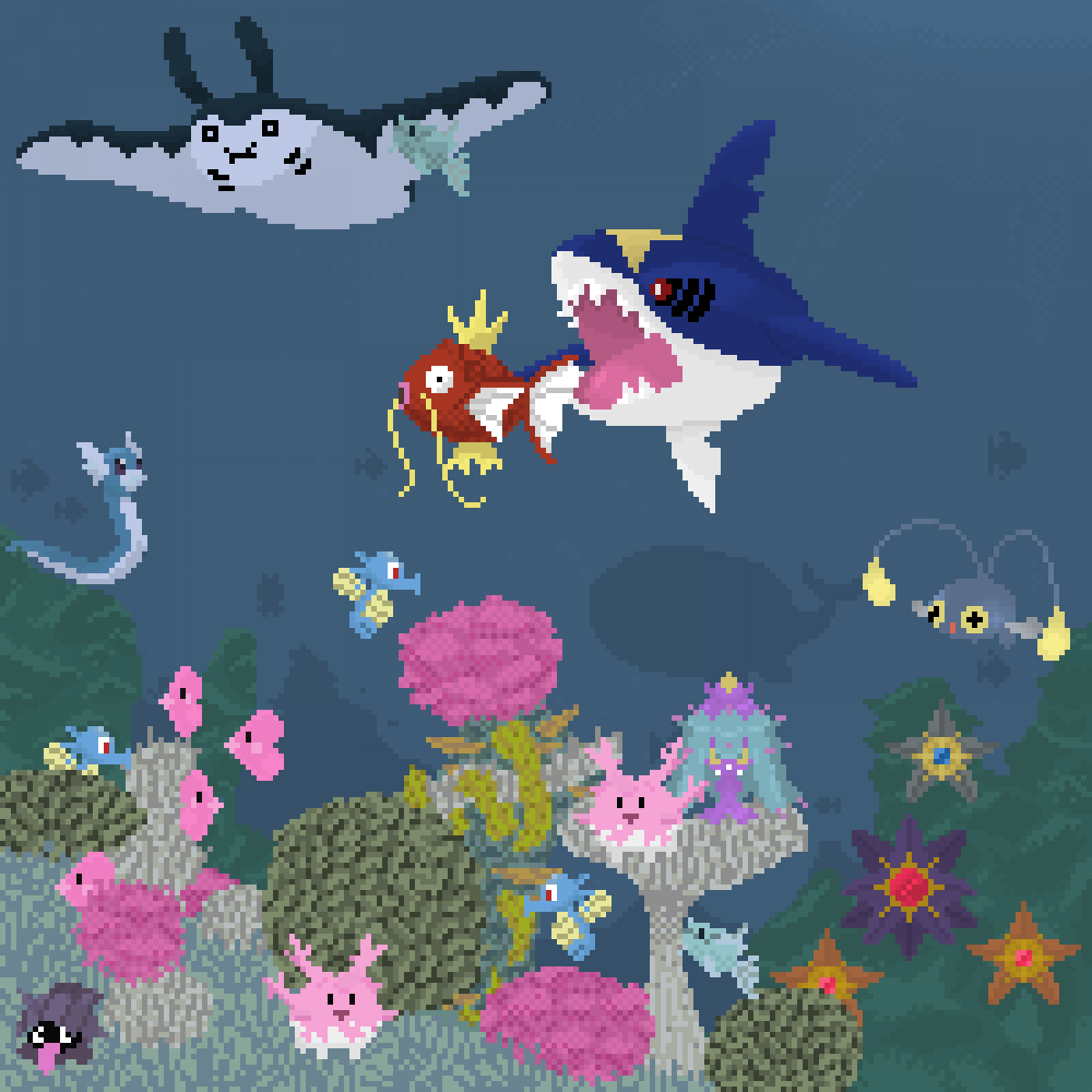 Pixilart Pokémon Underwater by Volvonovic