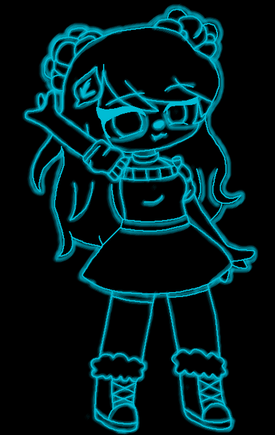 Pixilart gacha neon glow up by cheddargirl