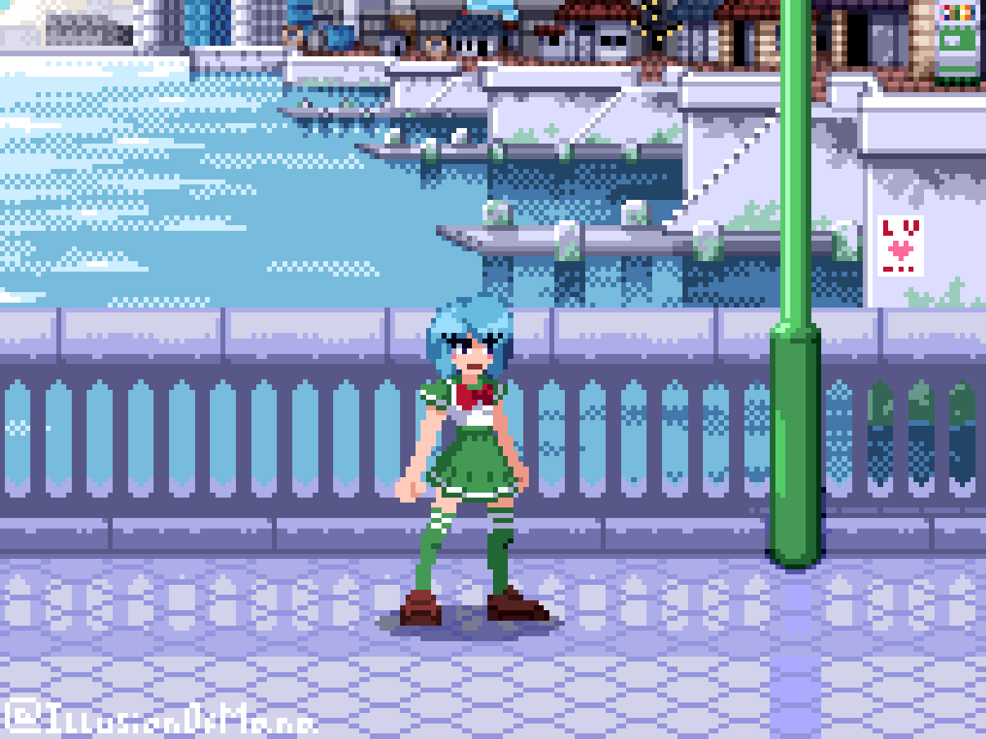 Pixilart River City by IllusionOfMana