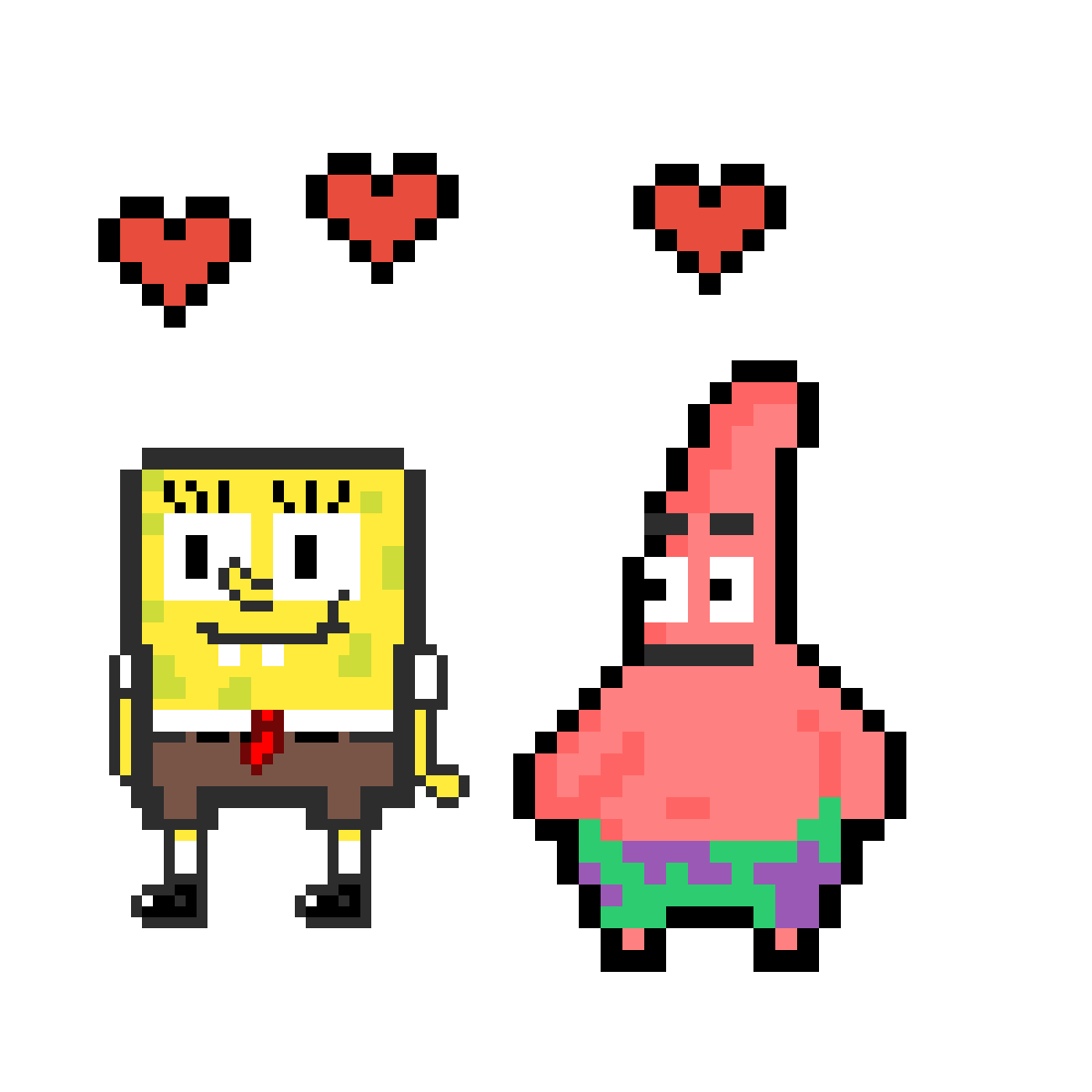 Editing spongebob and patrick Free online pixel art drawing tool