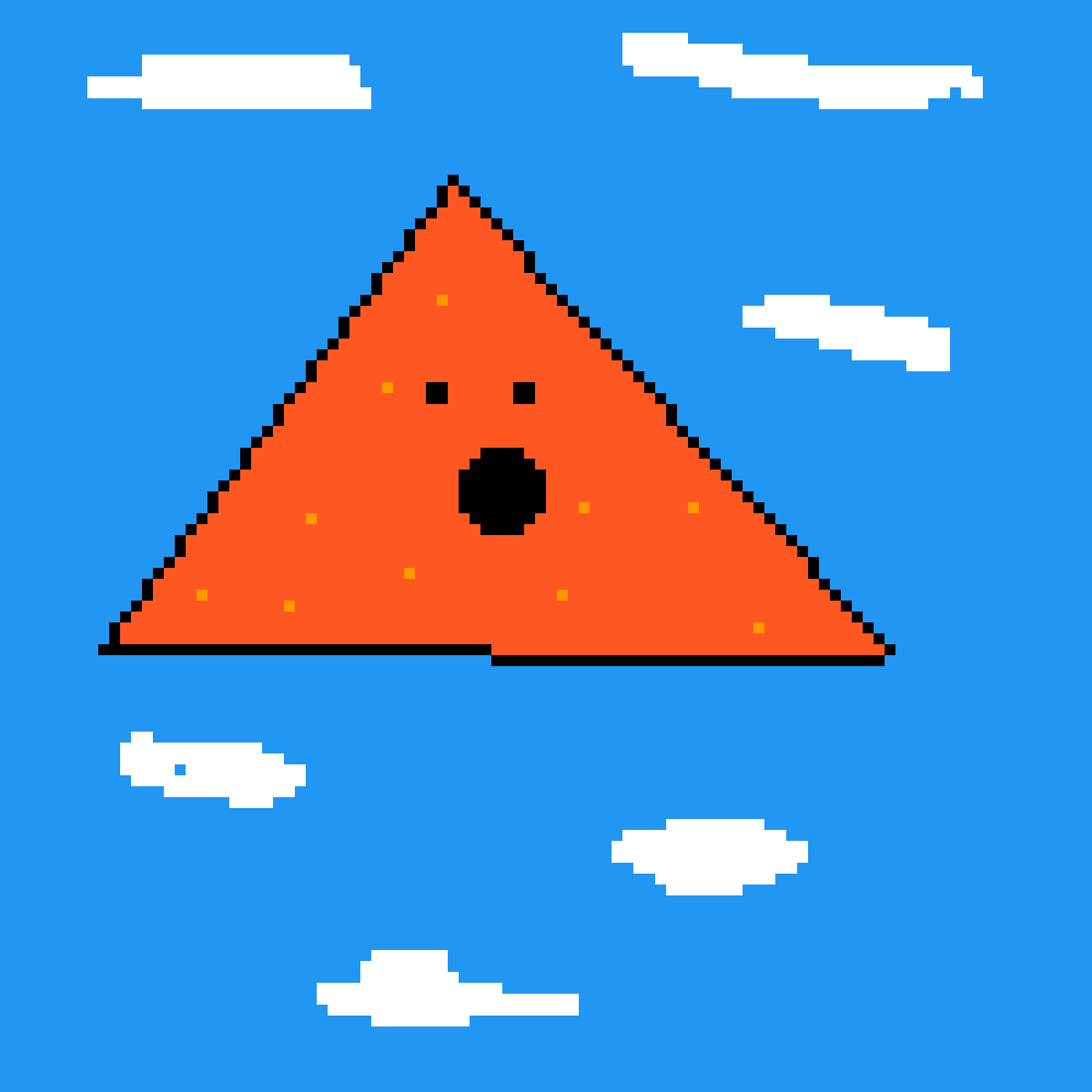 Pixilart Dorito dimensions by PotatoVR