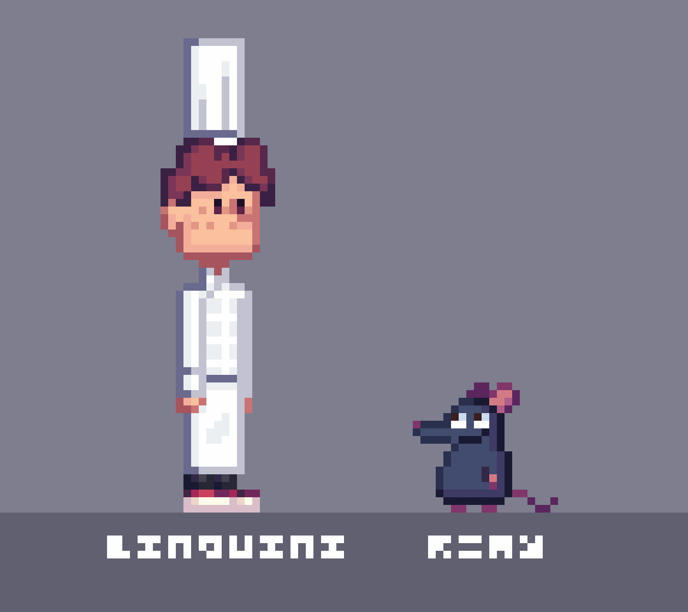 Pixilart Linguini and Remy sprites by JaydenCoolguy