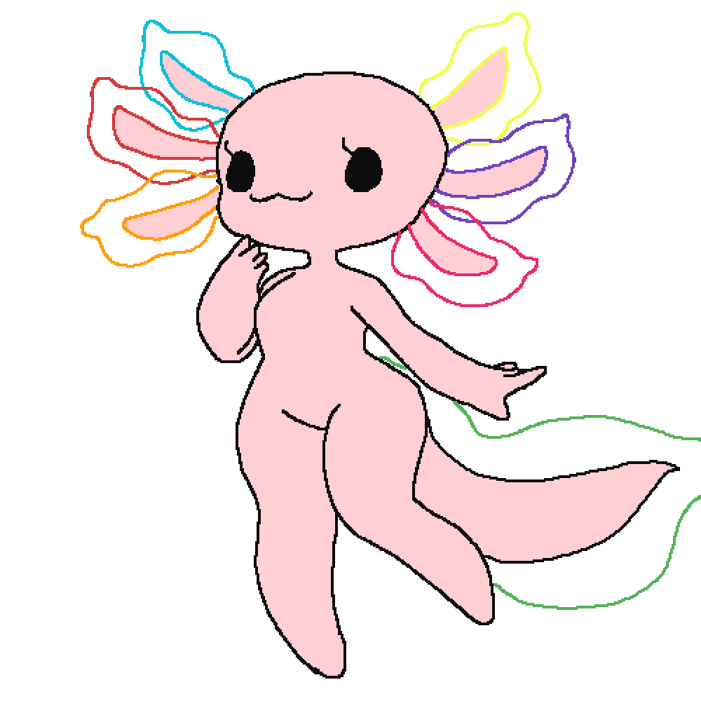 Pixilart Chibi Axolotl Base by PurpleLion0112