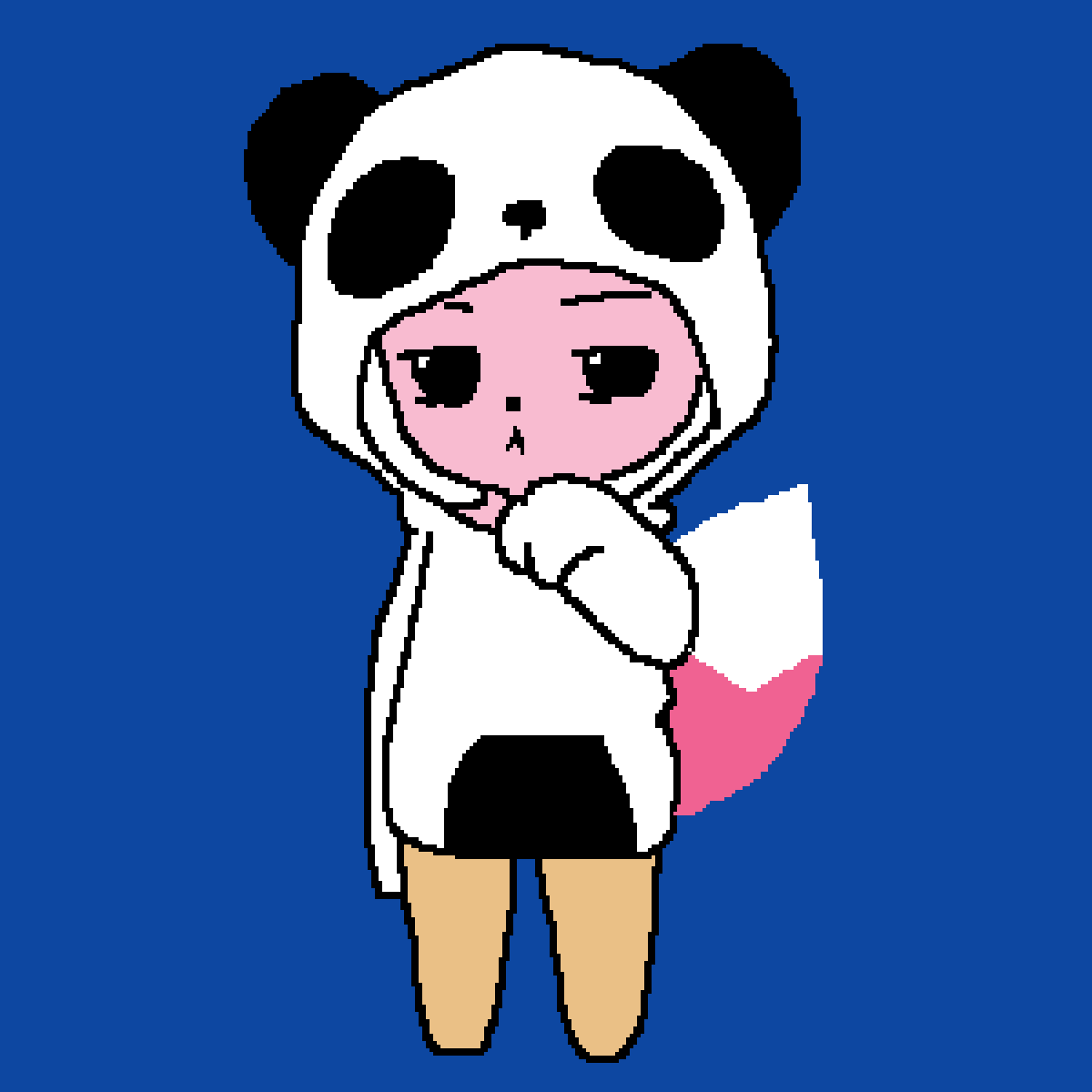 Pixilart pinkfong in panda costume by Madelyneme