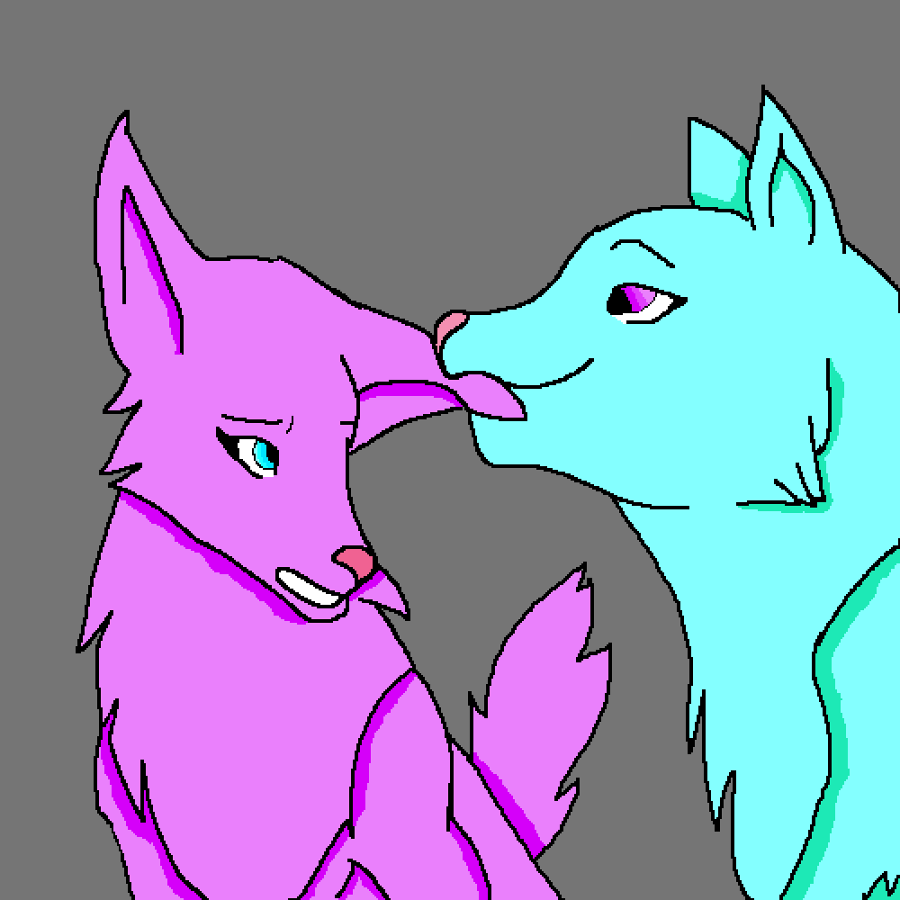 Pixilart Wolf couple by lilithshadow