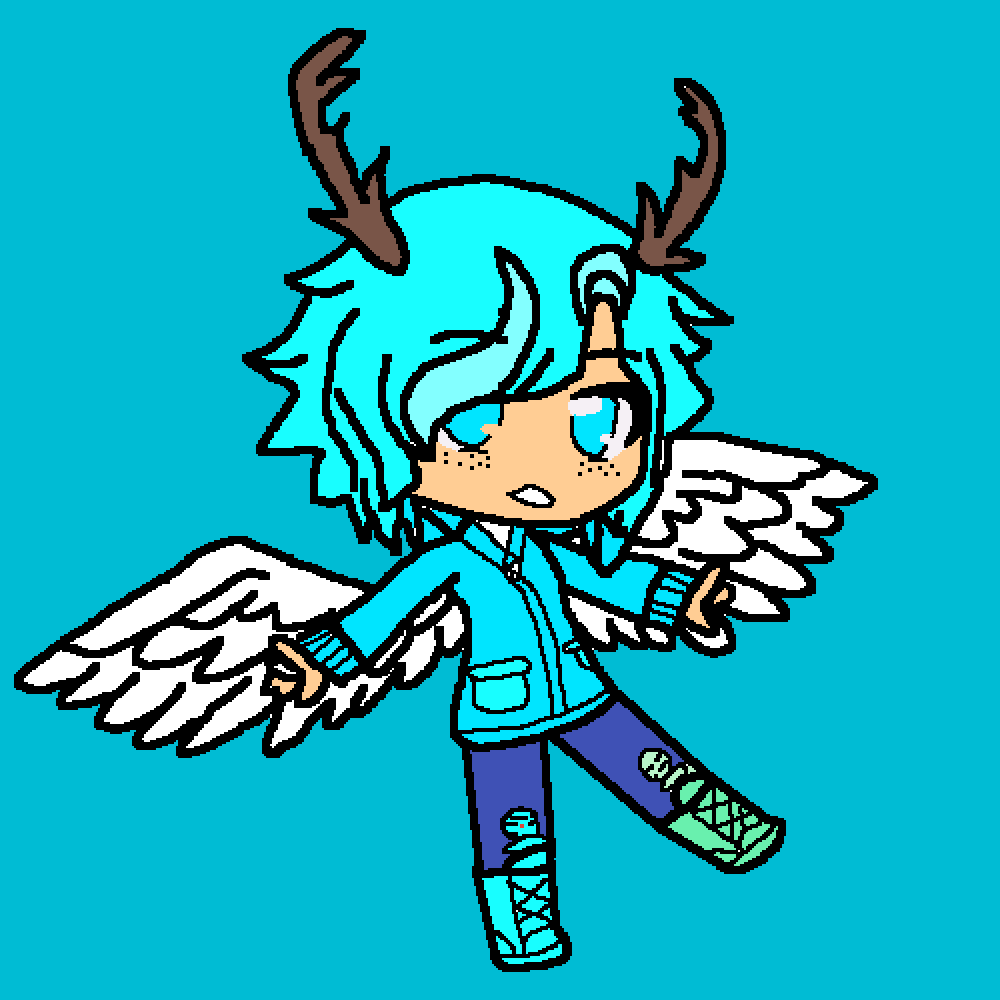 Pixilart blue yellow flash gacha by erinclover