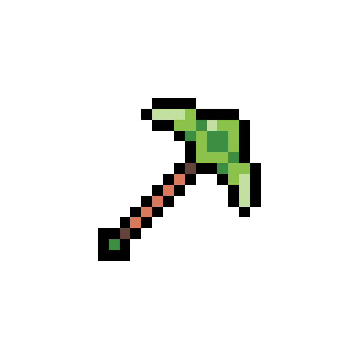 Pixilart the Forager slime pickaxe by SwordHero
