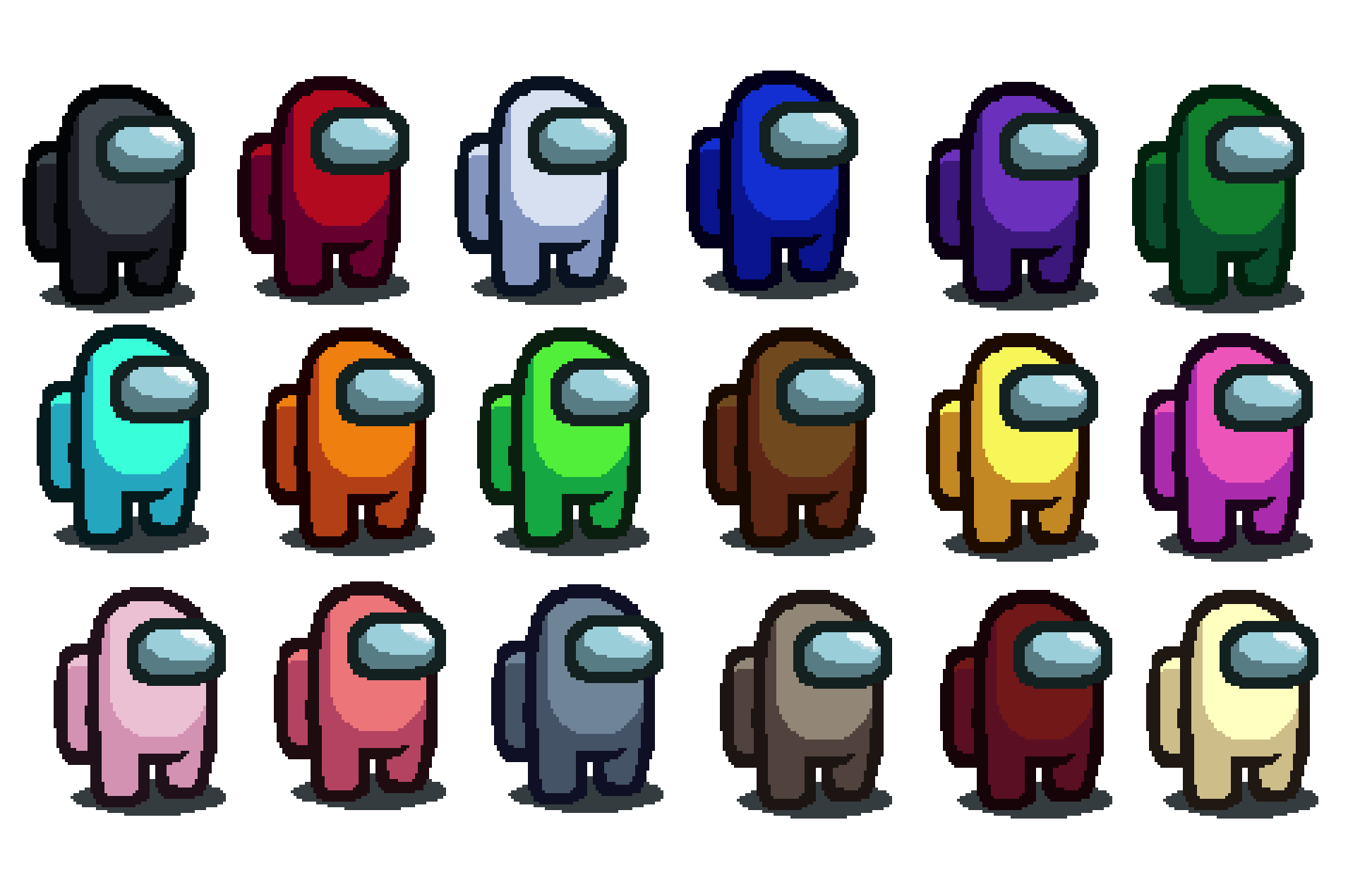 Pixilart Among Us Colors by shiropoints