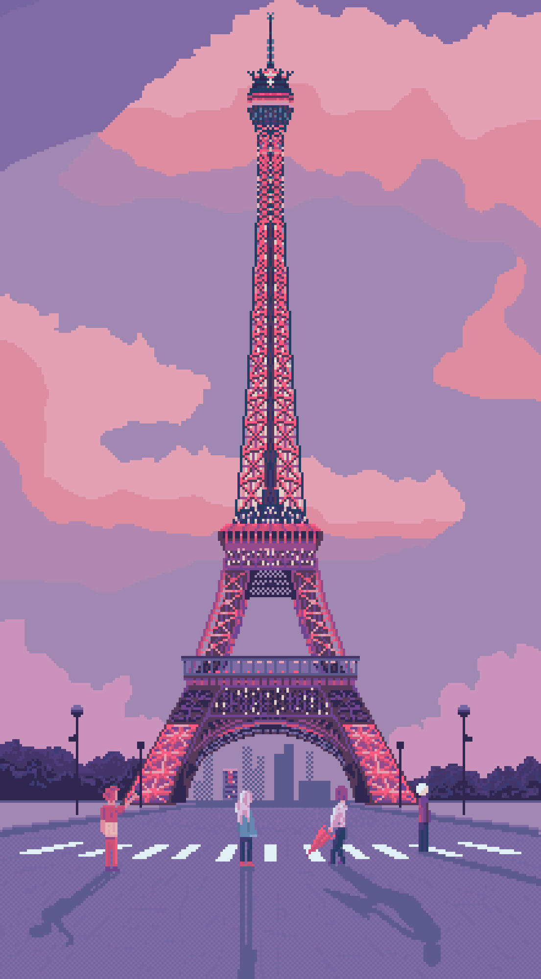 Pink Animated Eiffel Tower
