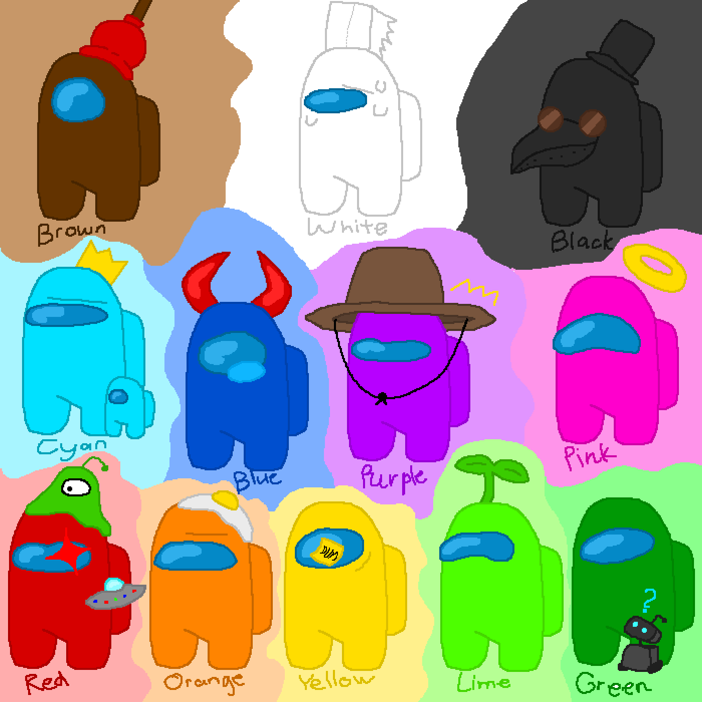 Pixilart Among Us OCs by skinkalotl0