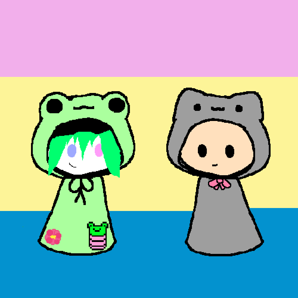 Pixilart cat and frog hoodie base by Helltaker