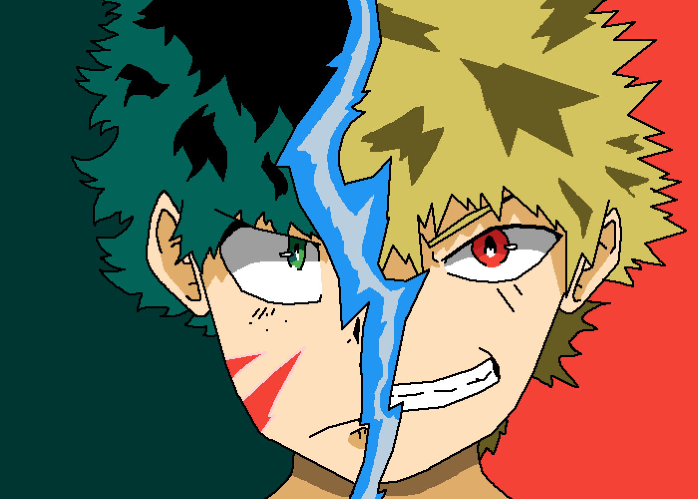 Wefalling Deku Vs Bakugou Drawing