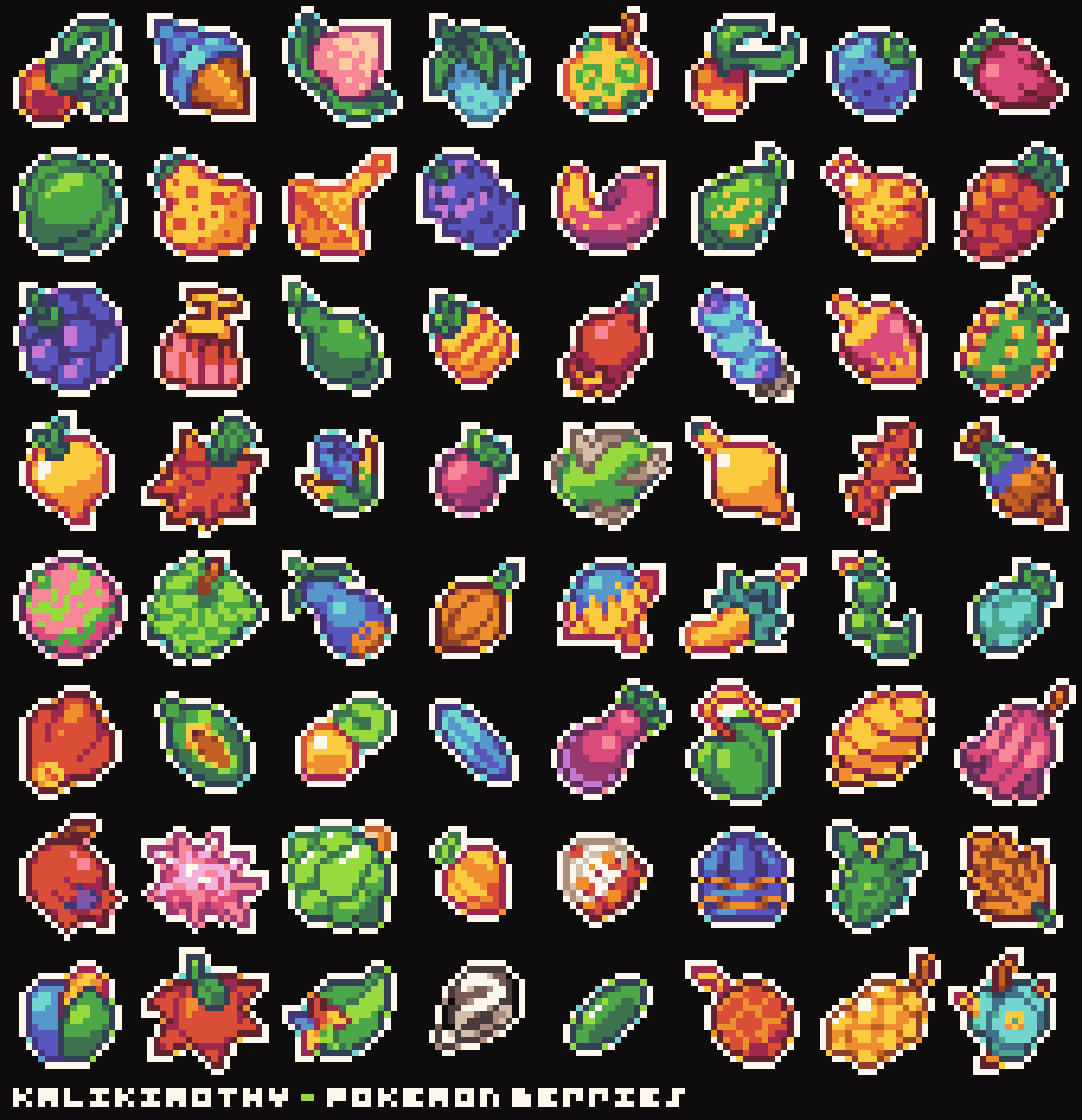 Pixilart pokémon berries by KaliKimothy