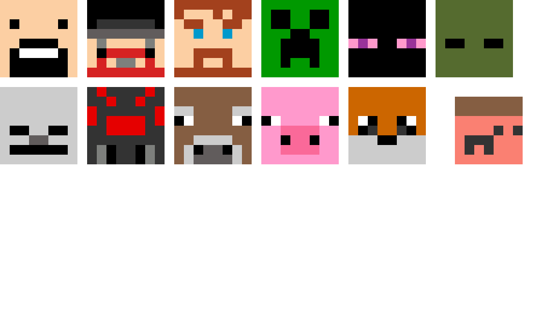 Pixilart Minecraft Heads by matthewandtimo
