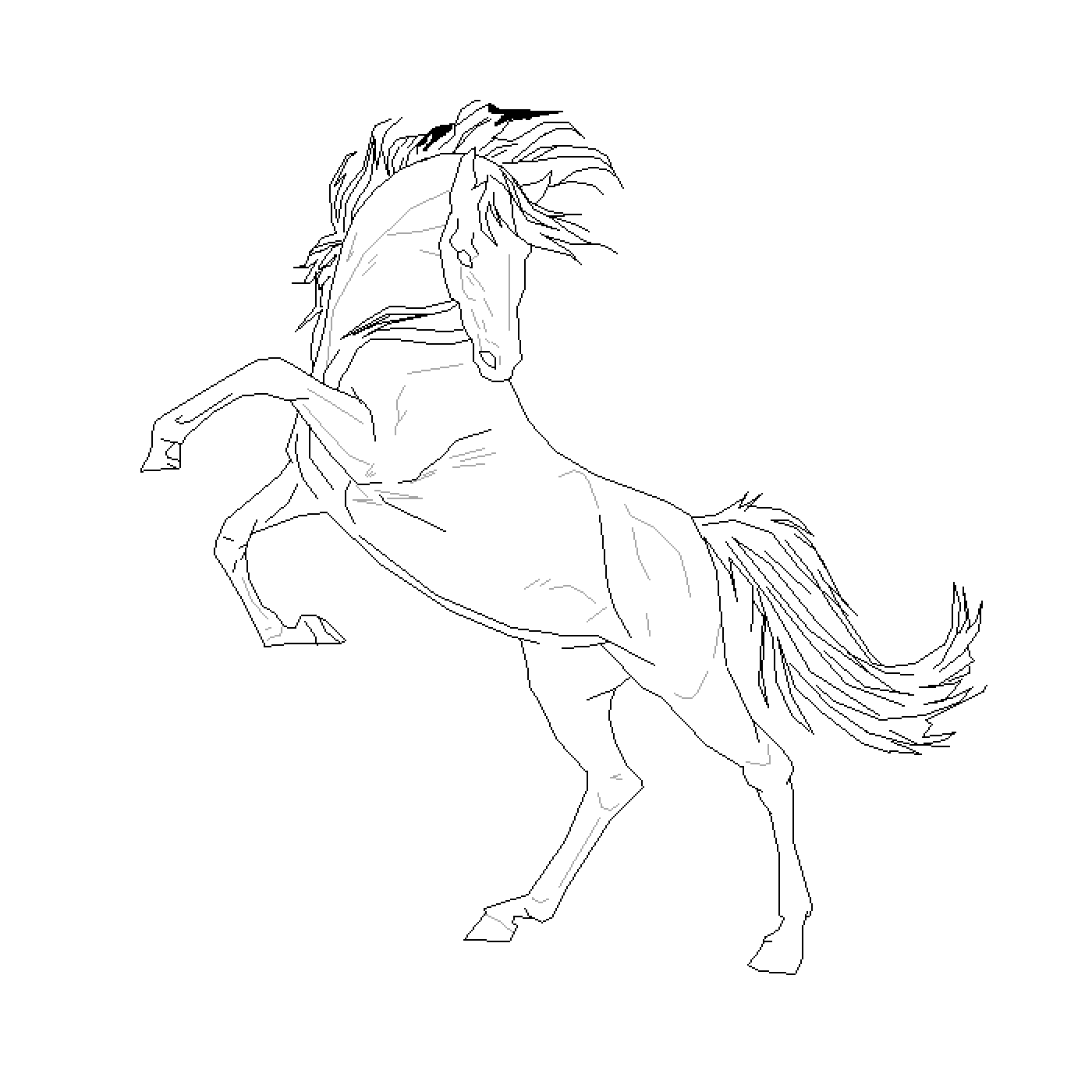 Pixilart Horse base by Specklerfox