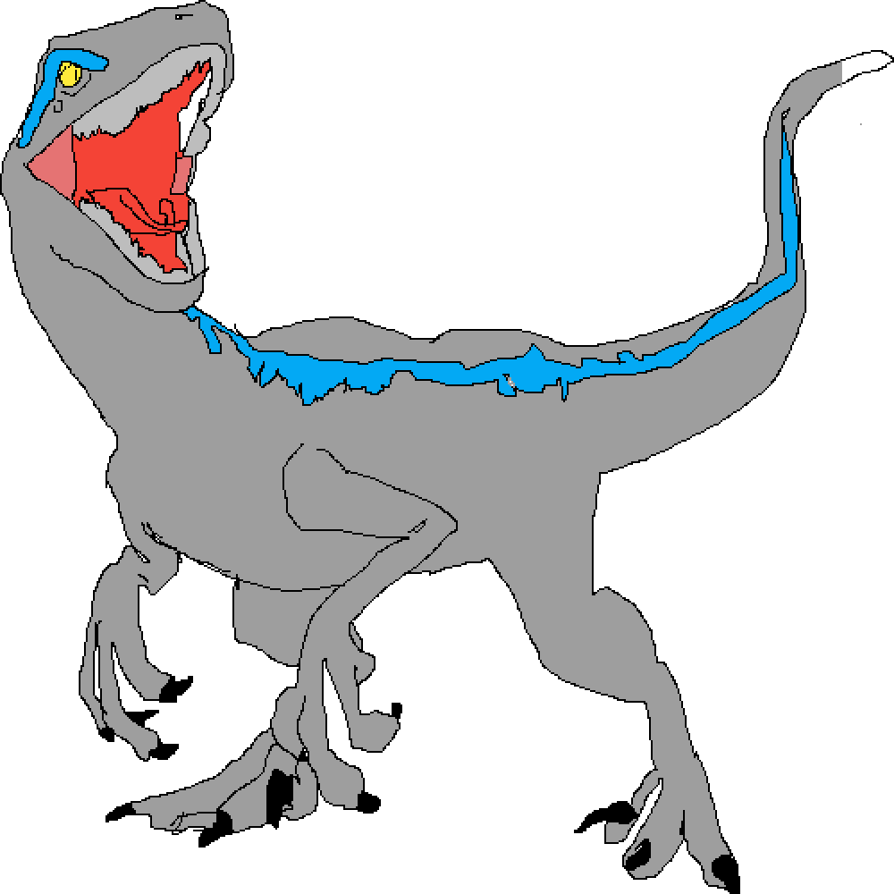Pixilart Blue Raptor by XenoZombie725