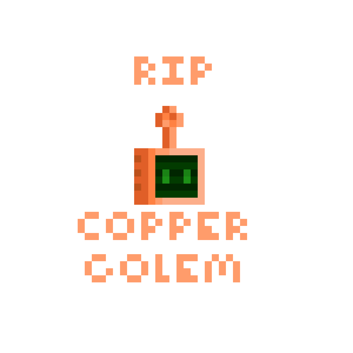 Pixilart RIP Copper golem by Bello666
