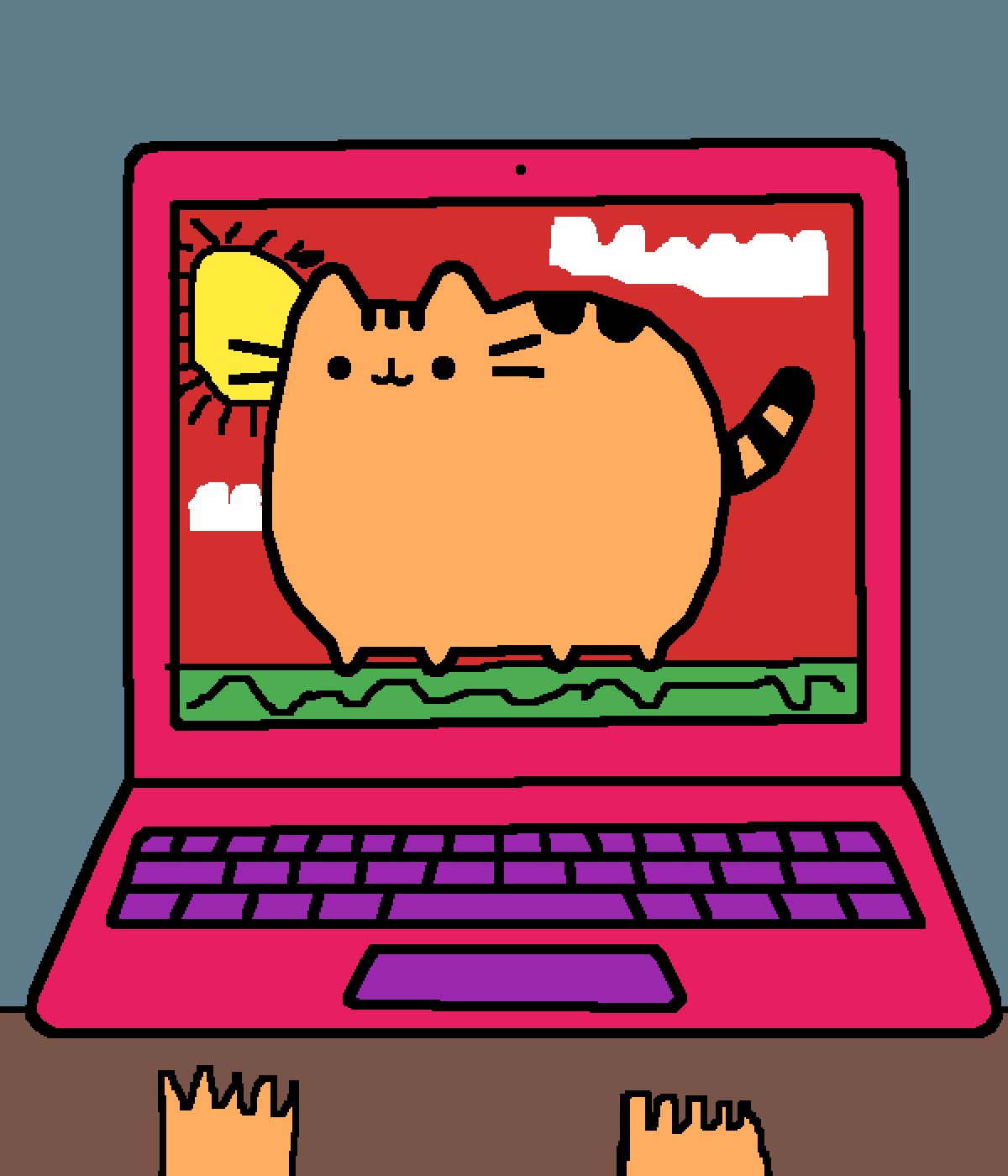 Pusheen Cat Computer Gif
