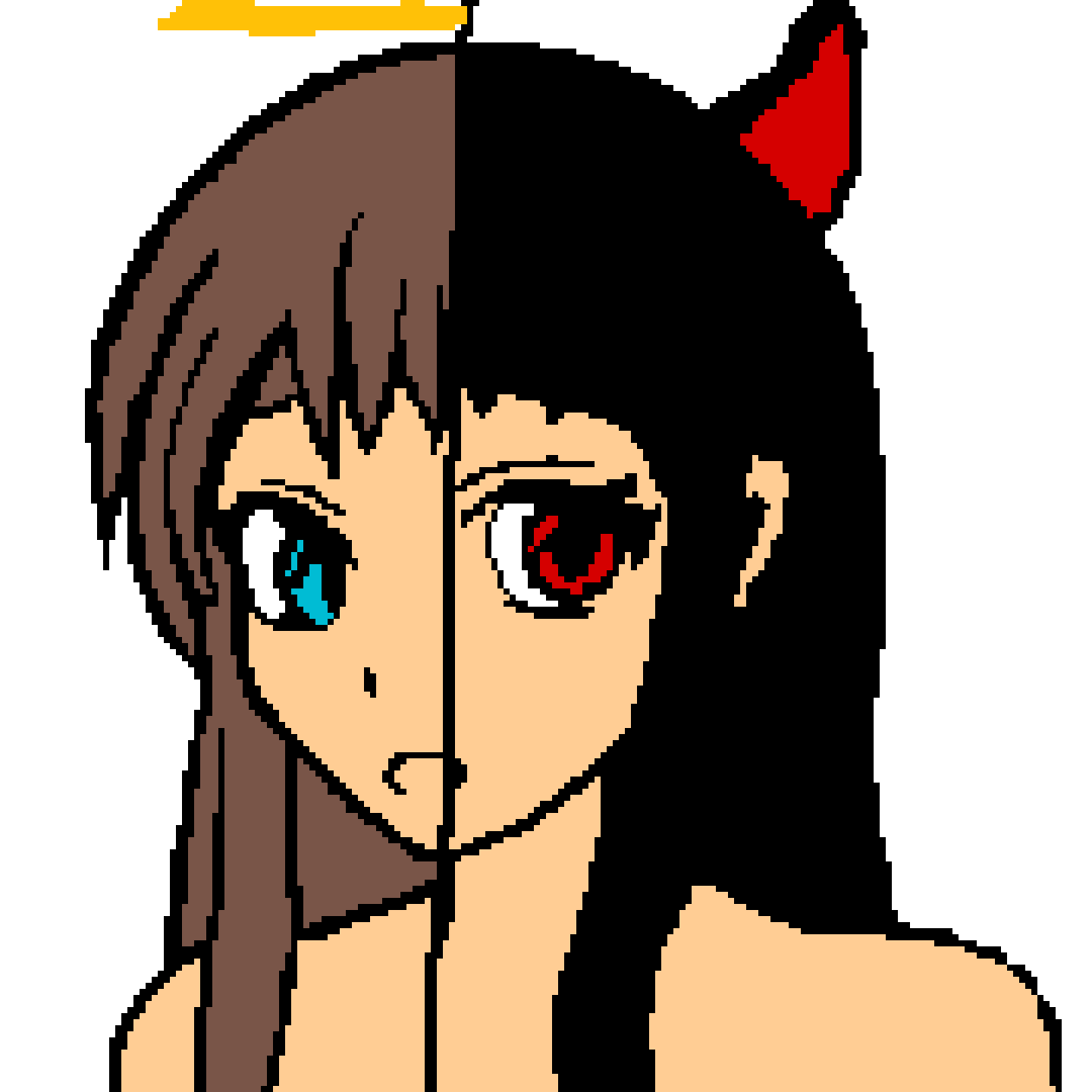 Pixilart half angel half devil by AlexAftonEmily