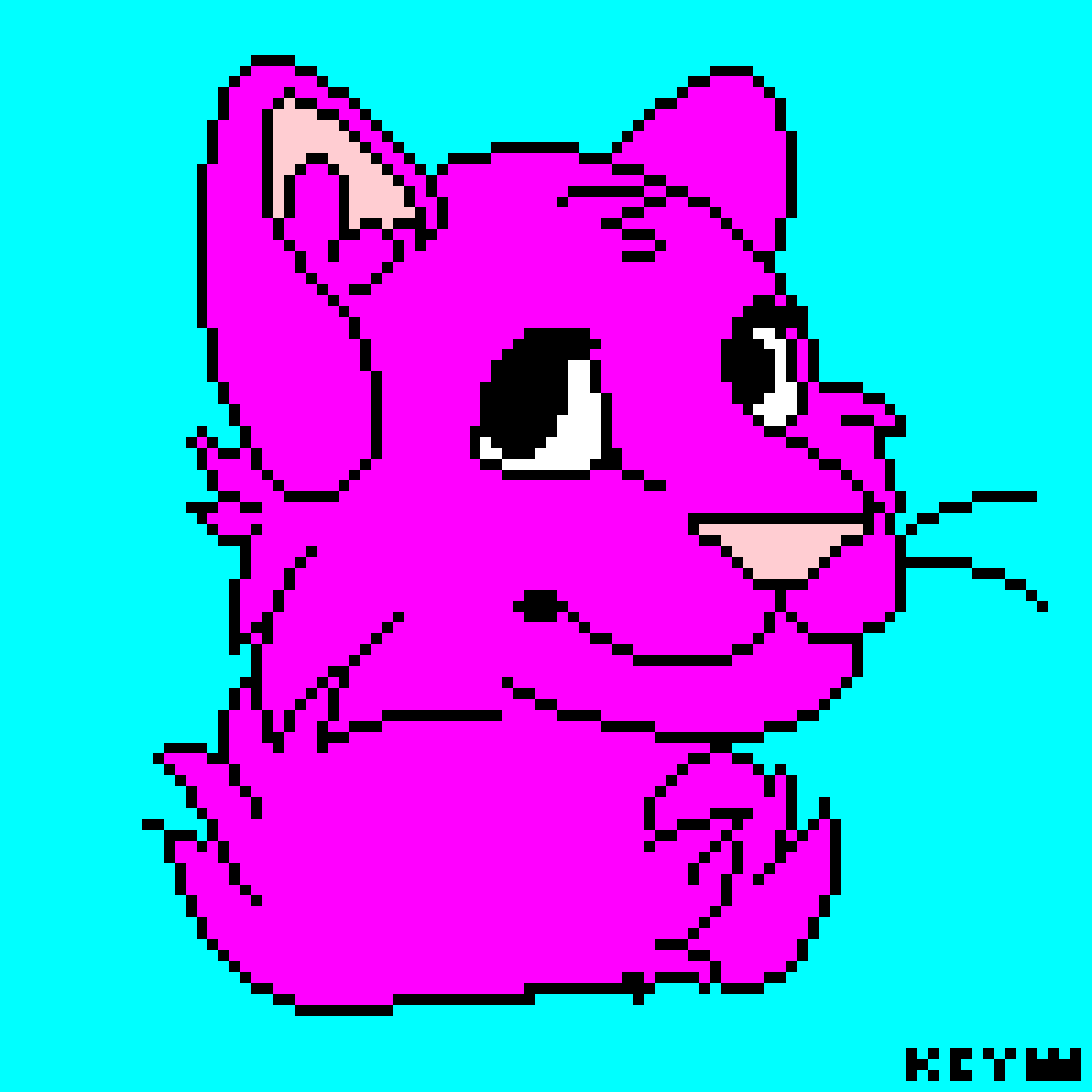 Pixilart blue dog and pink cat by IdklowskiALT