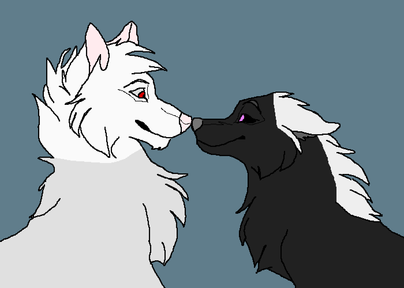 Pixilart Wolf Couple Base by Xho