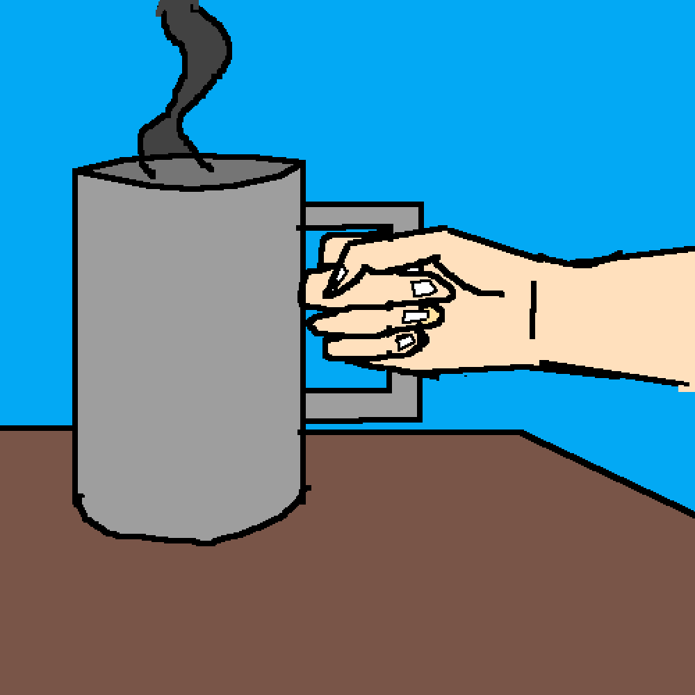 Pixilart Holding a cup by Sandaiko