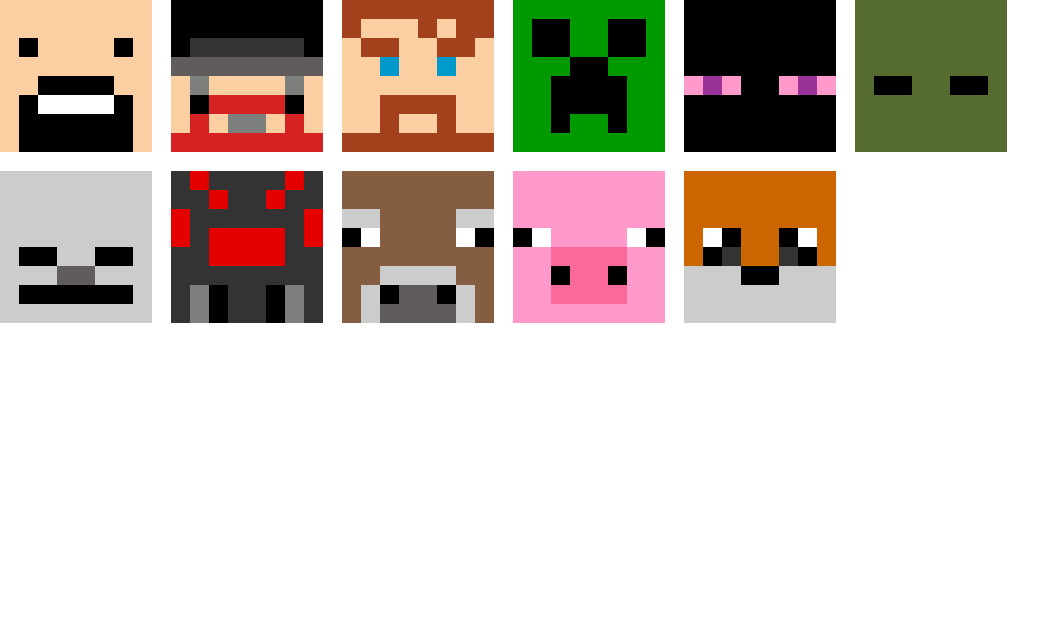 Pixilart Minecraft Heads by TheBlackPixel