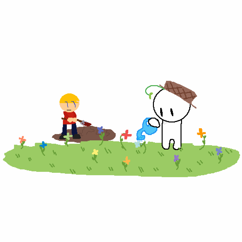Pixilart Watering some Flowers by MadMiner