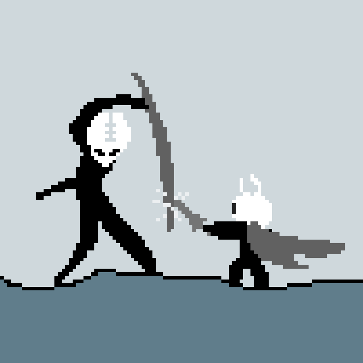 Pixilart hollow knight battle GIF by pixelweeb