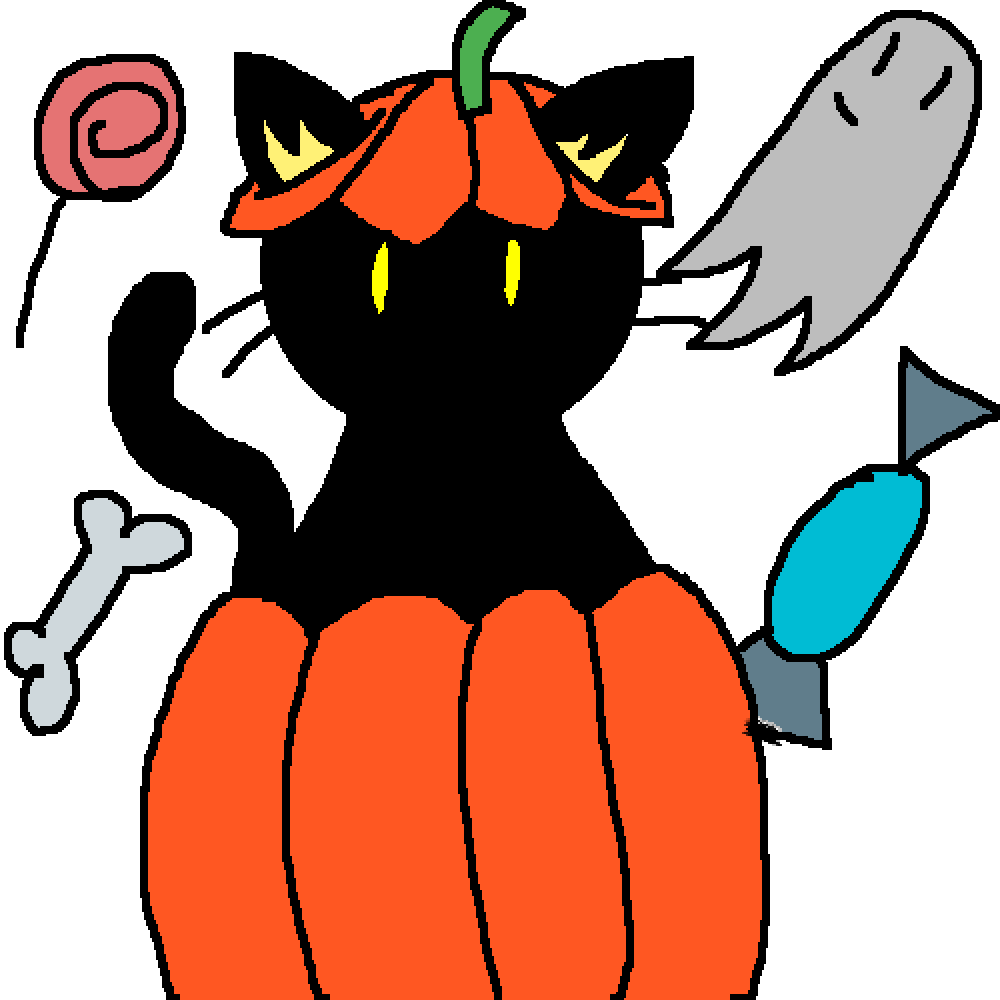 Pixilart Halloween kitty by ImPanAndProud42