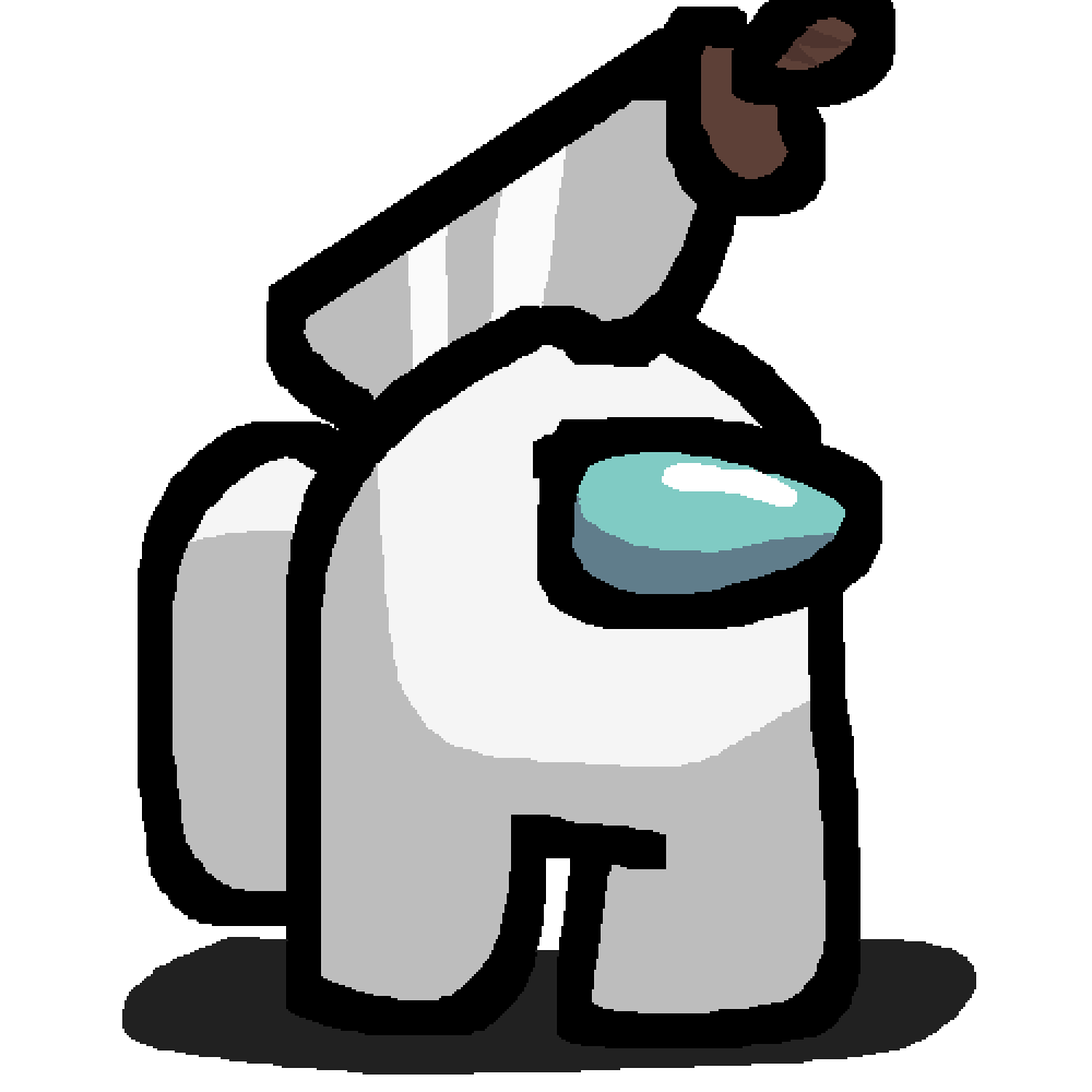 Pixilart Among Us Knife in Head by khan0312