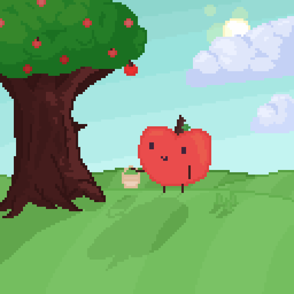 Cartoon Apple Basket