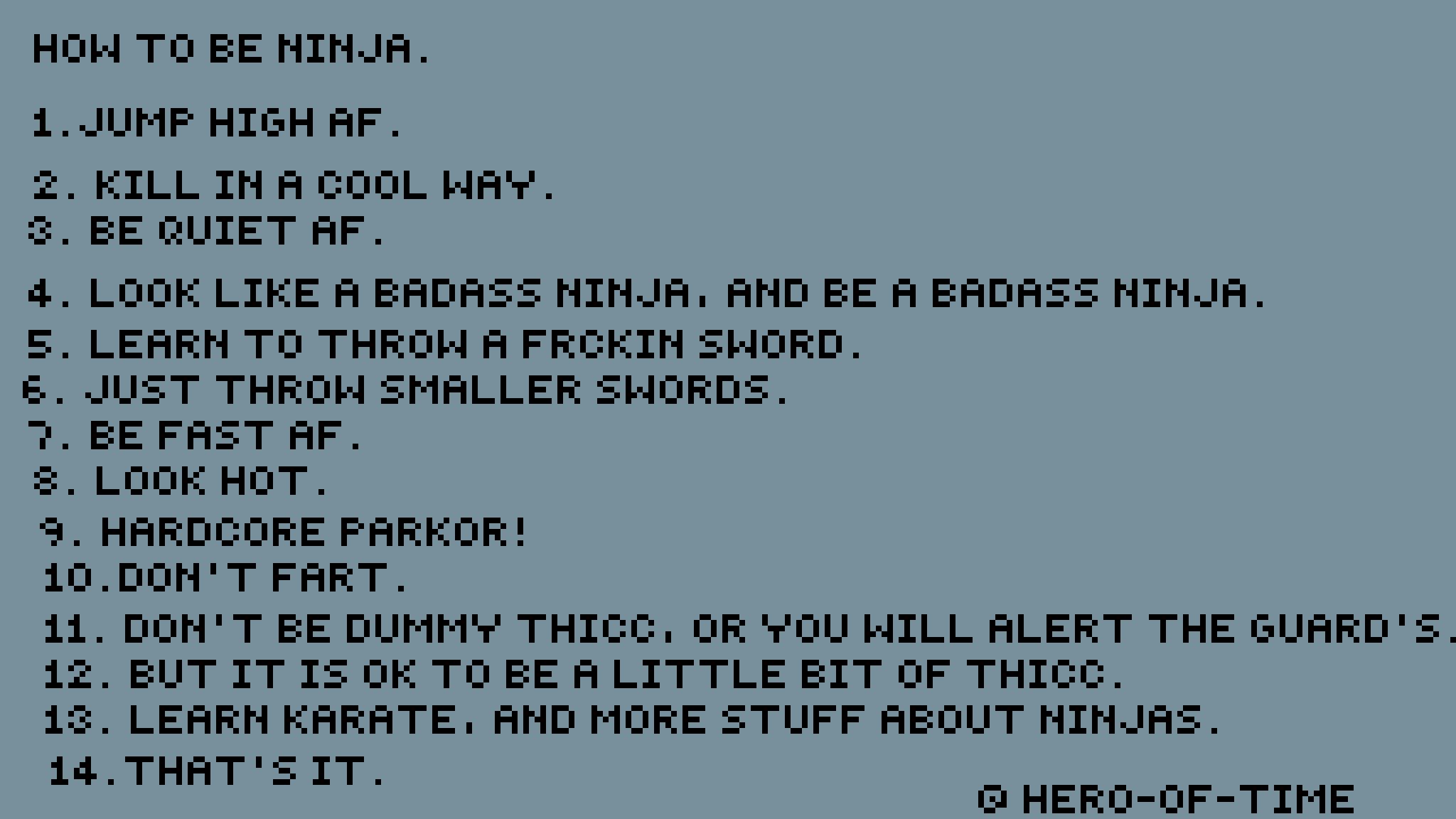 Pixilart ninja rules by herooftime