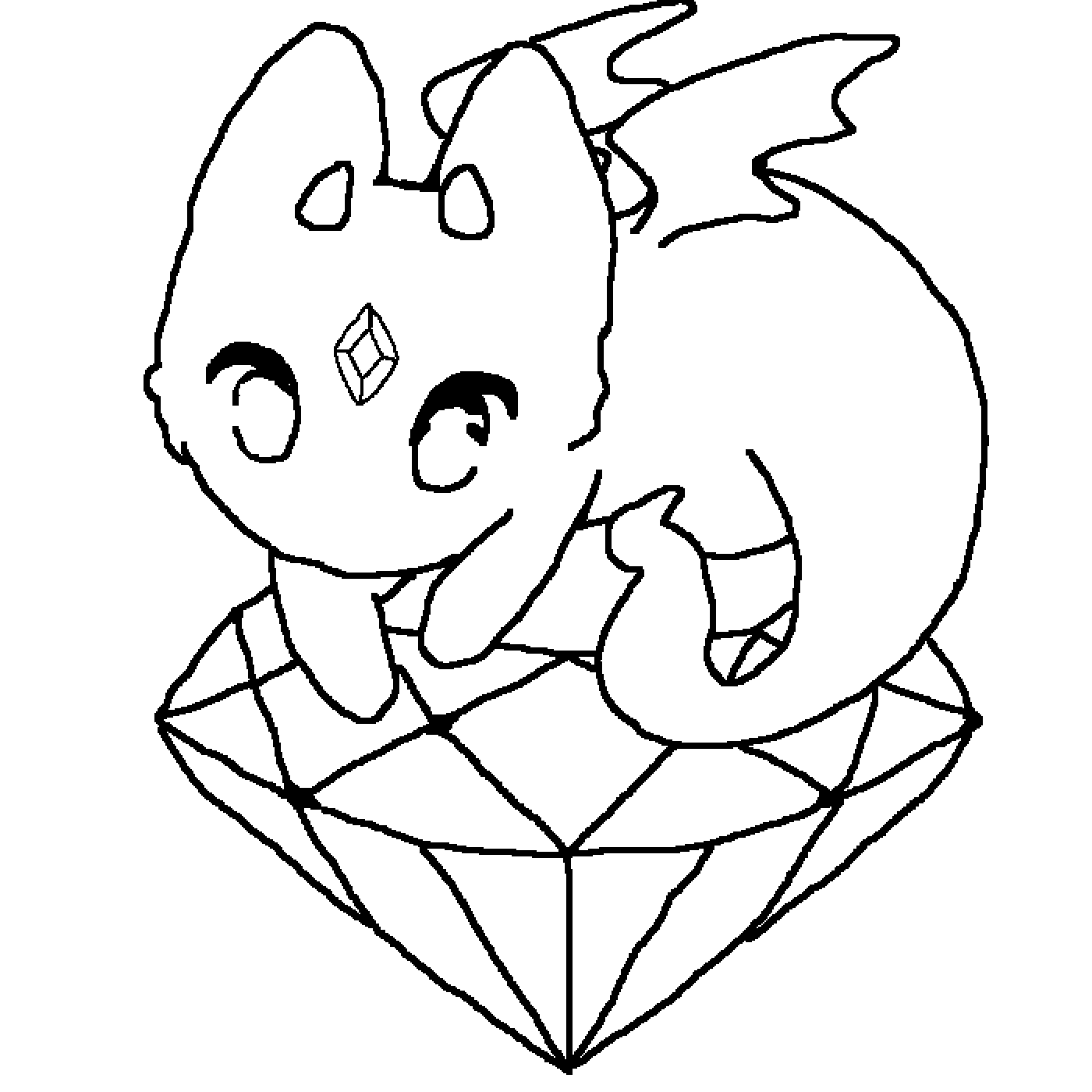 Pixilart Cute dragon BAse by DiamondGlass3