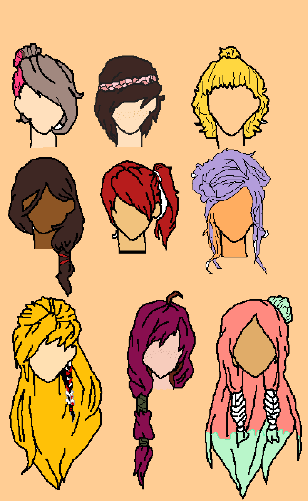 Pixilart Hairstyles by MinecraftGirl