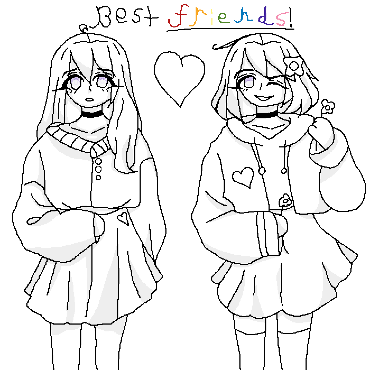 Pixilart Best Friends Base Collab by SushiKuna