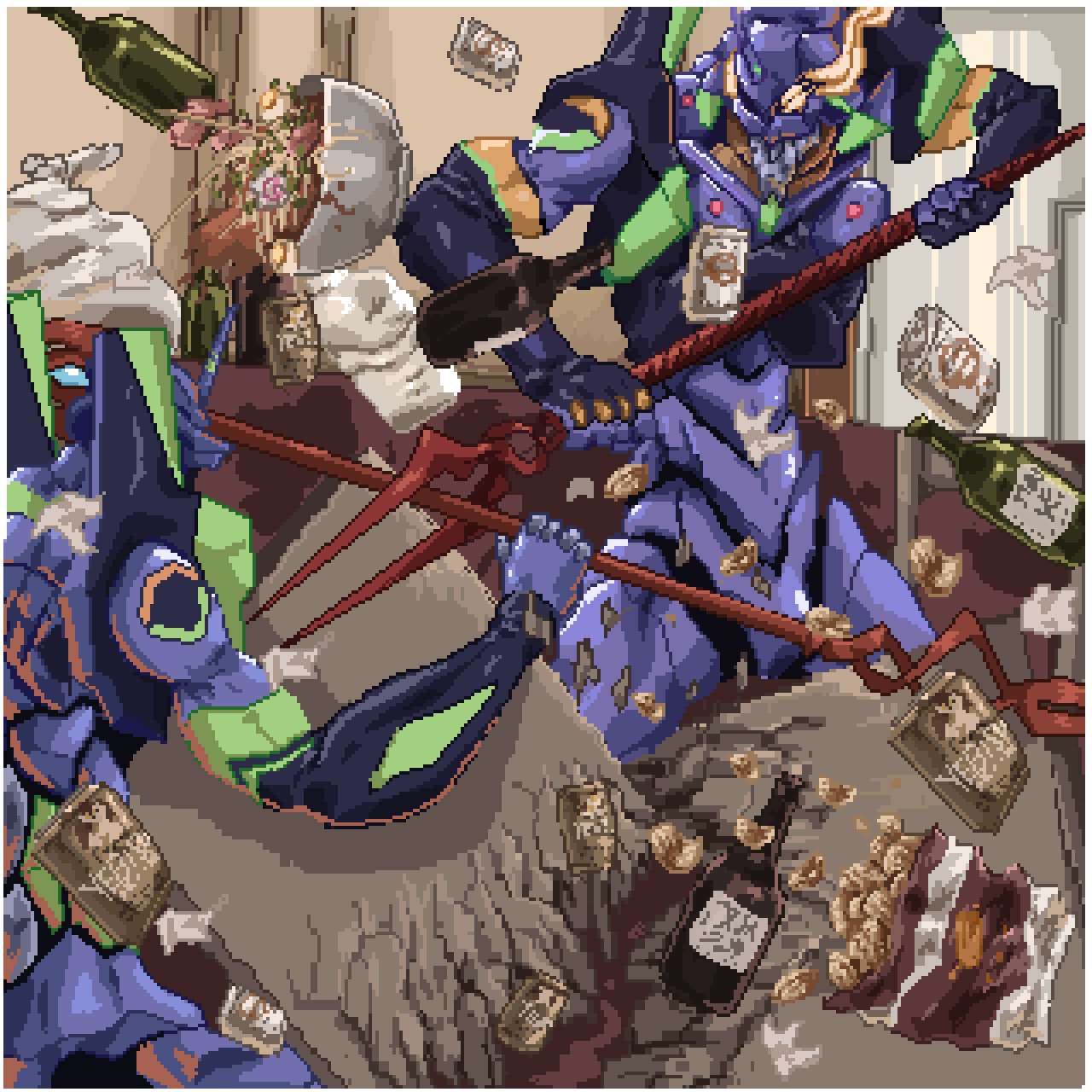 Pixilart eva 01 vs eva 13 by Catgendo
