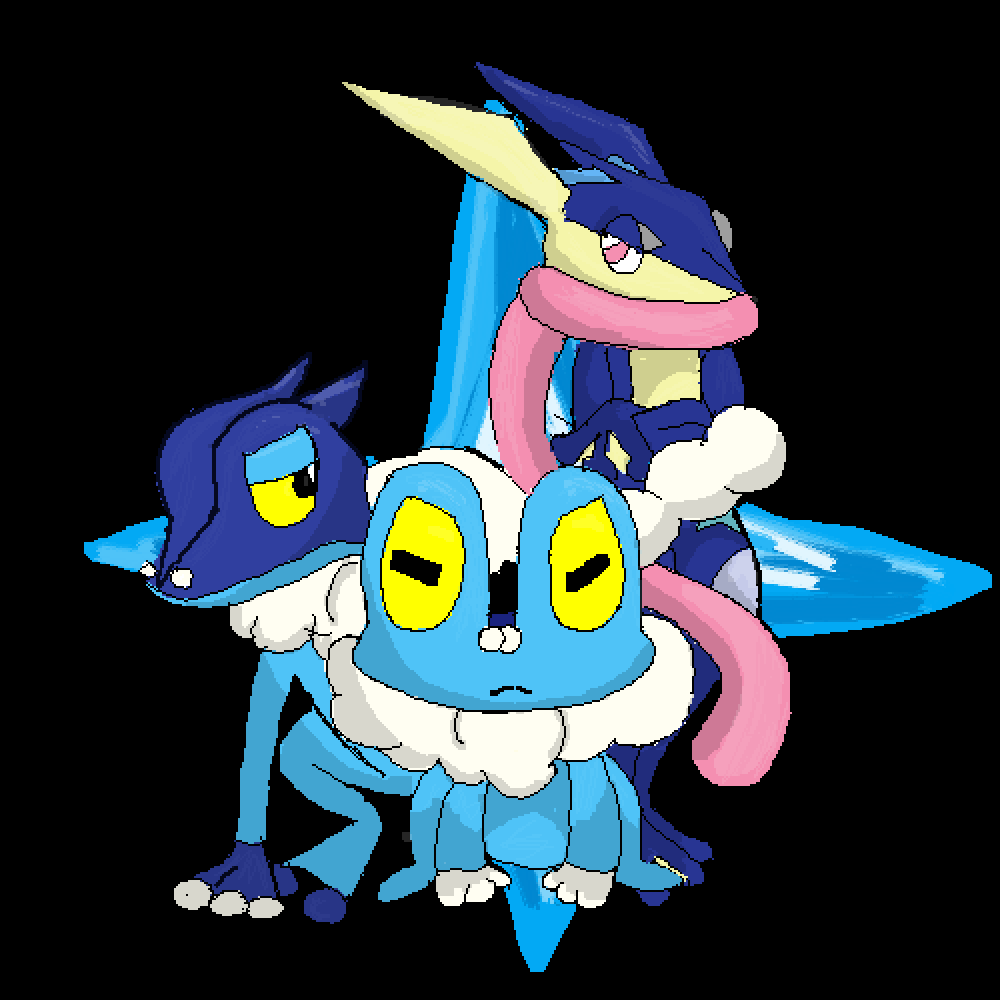 Pixilart ash's froakie (please read desc.) by XxAshDrawsxX