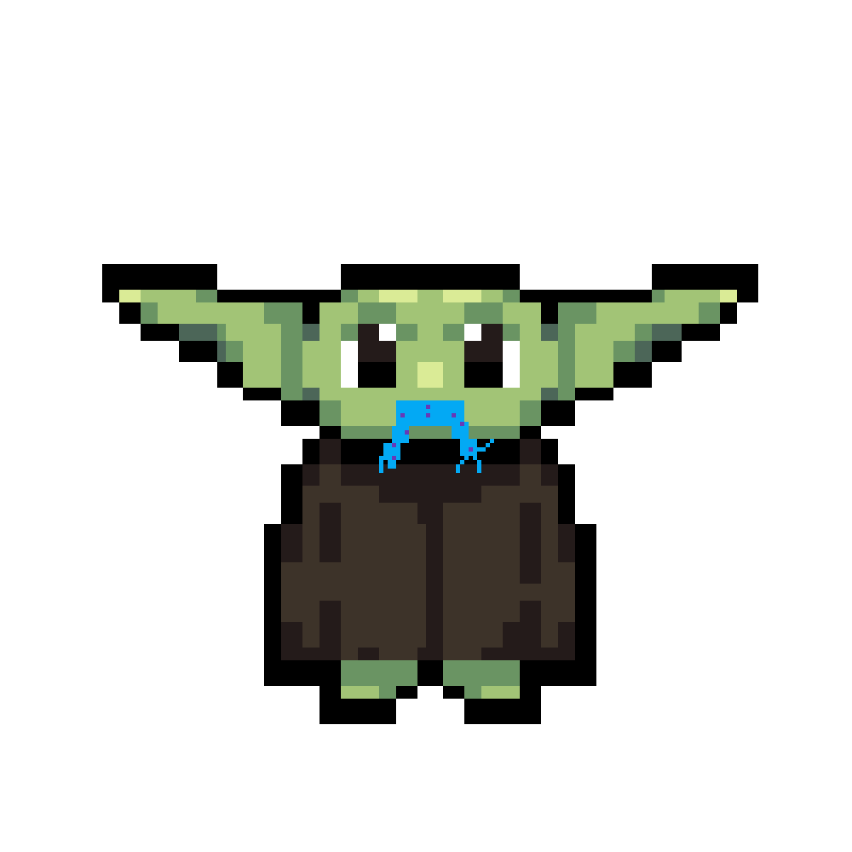 Pixilart baby yoda eating a frog by CaptainCoby21