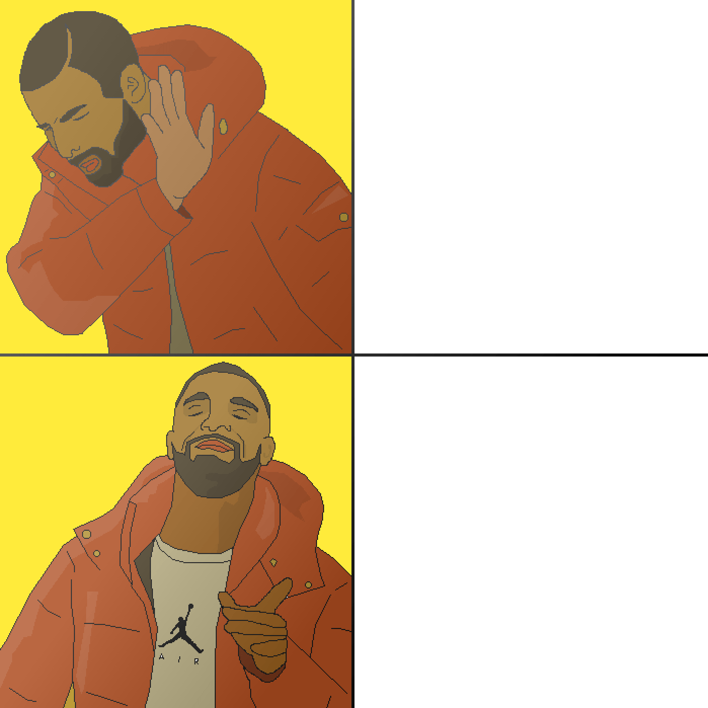 Pixilart Drake Meme Base by cubewastaken